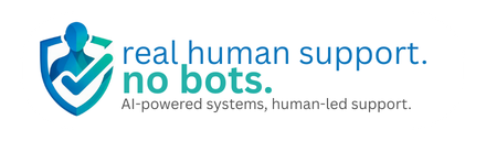 Real human support no bots badge